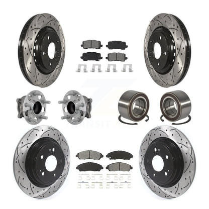 Hub Bearing Coated Disc Brake Rotor And Pads Front Rear Kit (10Pc) For Acura MDX