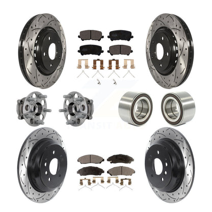 Hub Bearing Coated Brake Rotor Pad Front Rear Kit (10Pc) For Honda Ridgeline AWD