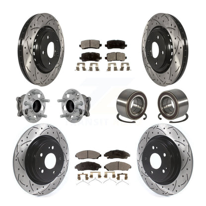 Hub Bearing Coated Disc Brake Rotor And Pads Front Rear Kit (10Pc) For Acura MDX