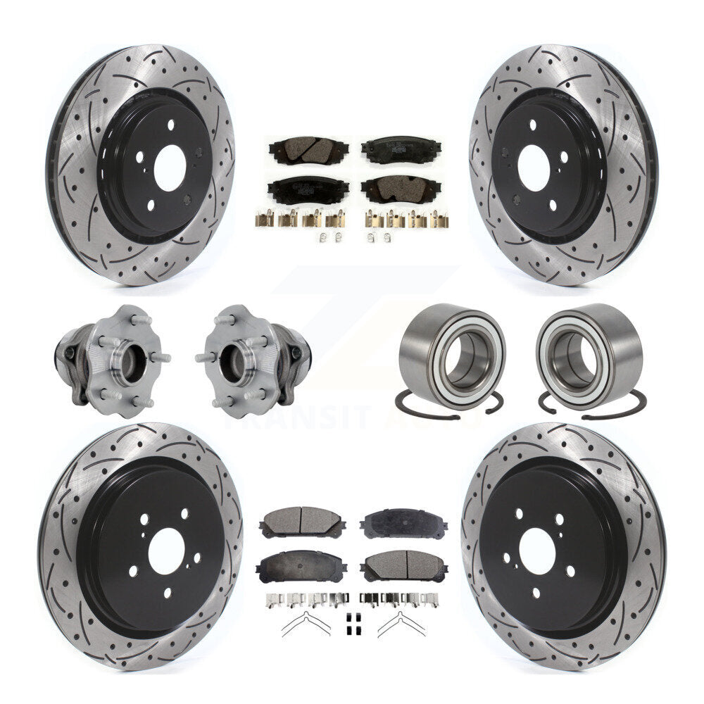 Hub Bearing Coat Brake Rotor Pads Front Rear Kit (10Pc) For 2016 Lexus RX350 FWD