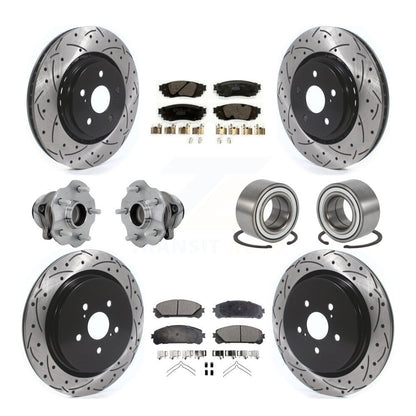 Hub Bearing Coat Brake Rotor Pads Front Rear Kit (10Pc) For 2016 Lexus RX350 FWD
