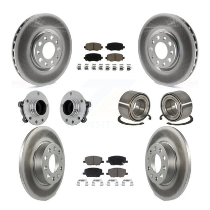 Hub Bearing Coated Brake Rotor Pad Front Rear Kit (10Pc) For 16-18 Fiat 500X FWD