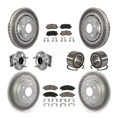 Hub Bearing Coated Disc Brake Rotor And Pads Front Rear Kit (10Pc) For Acura MDX