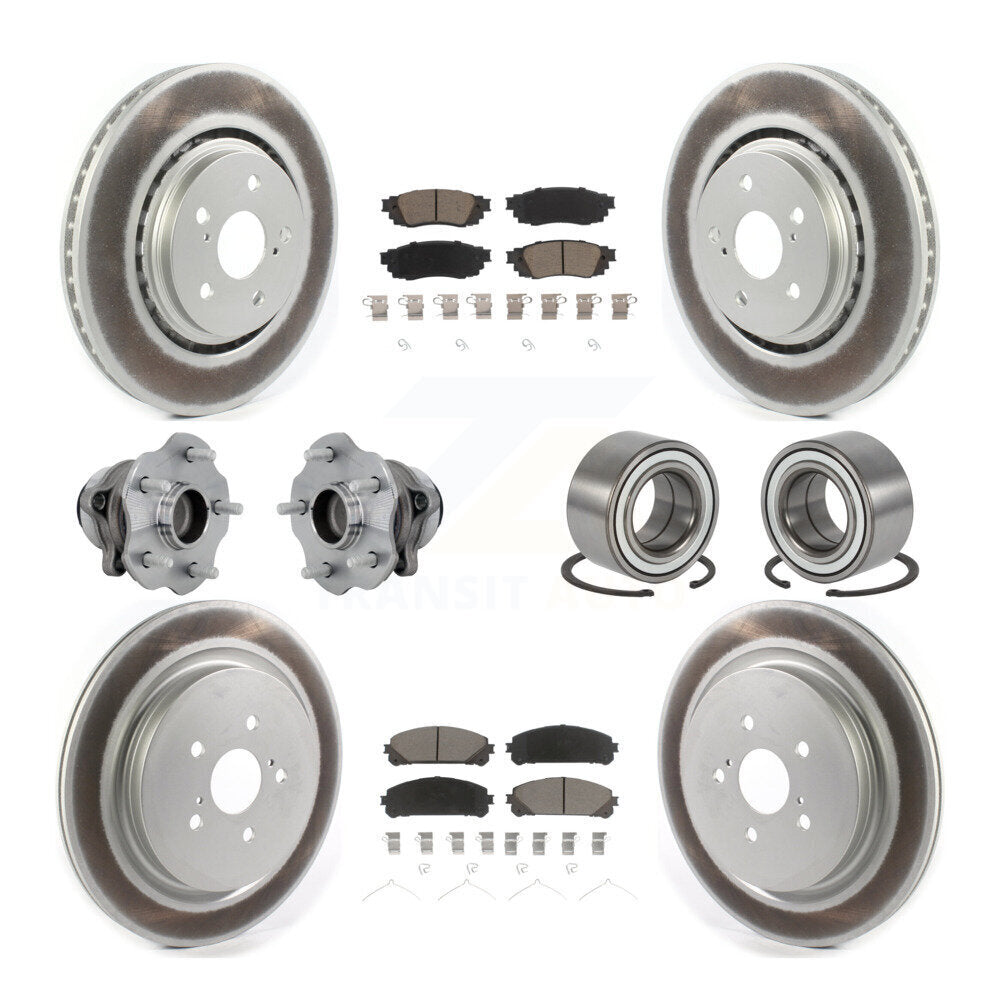 Hub Bearing Coat Brake Rotor Pads Front Rear Kit (10Pc) For 2016 Lexus RX350 FWD