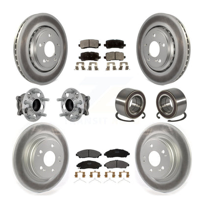 Hub Bearing Coated Disc Brake Rotor And Pads Front Rear Kit (10Pc) For Acura MDX