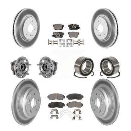 Hub Bearing Coated Brake Rotor Pad Front Rear Kit (10Pc) For Honda Crosstour AWD