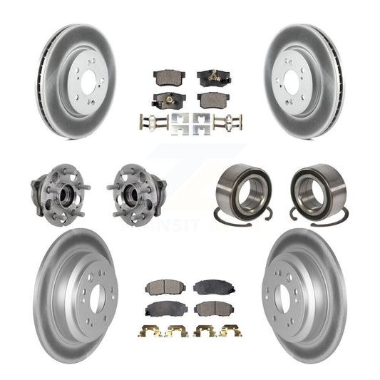 Hub Bearing Coated Brake Rotor Pad Front Rear Kit For Honda Accord Crosstour AWD