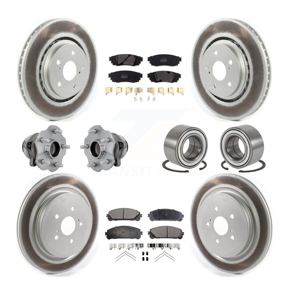 Hub Bearing Coat Brake Rotor Pads Front Rear Kit (10Pc) For 2016 Lexus RX350 FWD