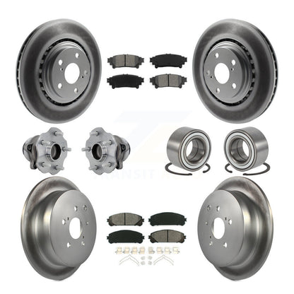 Hub Bearing Coated Brake Rotor & Pad Front Rear Kit (10Pc) For Toyota Highlander