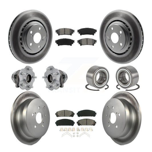 Hub Bearing Coated Brake Rotor & Pad Front Rear Kit (10Pc) For Toyota Highlander