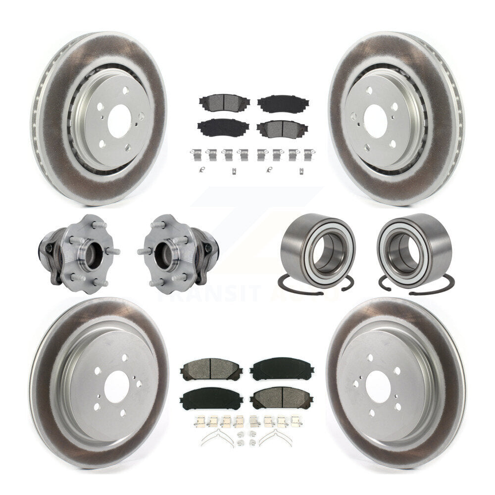 Hub Bearing Coat Brake Rotor Pads Front Rear Kit (10Pc) For 2016 Lexus RX350 FWD