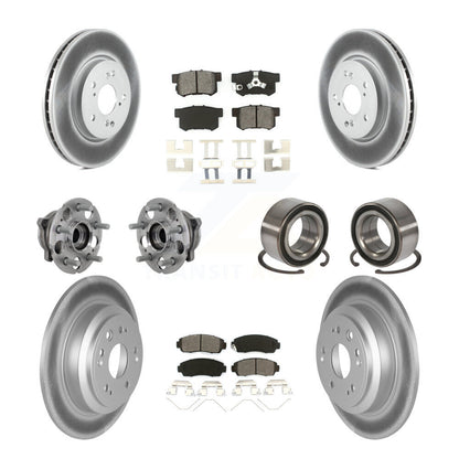 Hub Bearing Coated Brake Rotor Pad Front Rear Kit (10Pc) For Honda Crosstour AWD