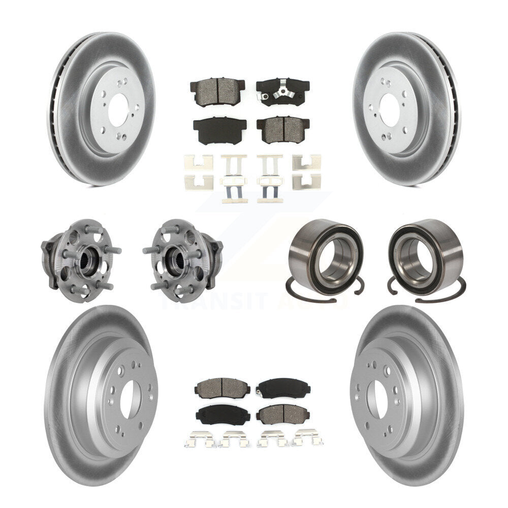 Hub Bearing Coated Brake Rotor Pad Front Rear Kit For Honda Accord Crosstour AWD