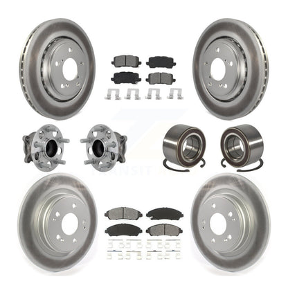 Hub Bearing Coated Disc Brake Rotor And Pads Front Rear Kit (10Pc) For Acura MDX