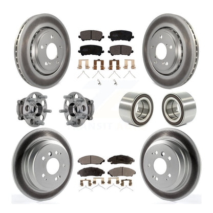 Hub Bearing Coated Brake Rotor Pad Front Rear Kit (10Pc) For Honda Ridgeline AWD