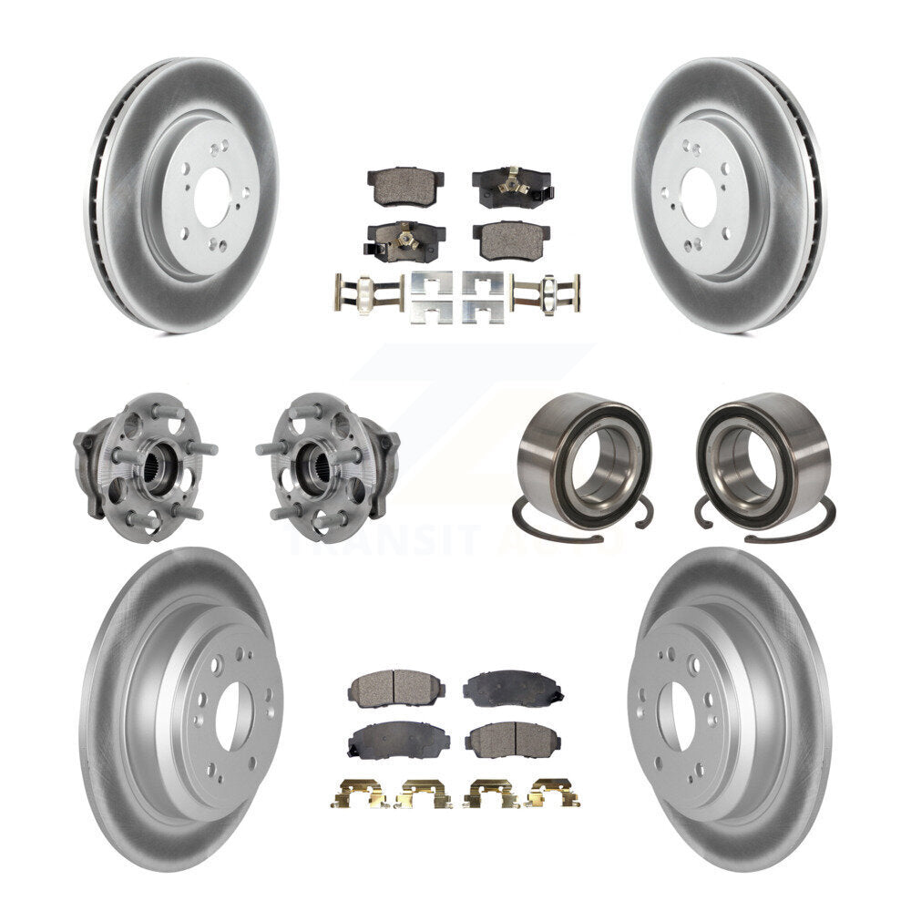 Hub Bearing Coated Brake Rotor Pad Front Rear Kit For Honda Accord Crosstour AWD