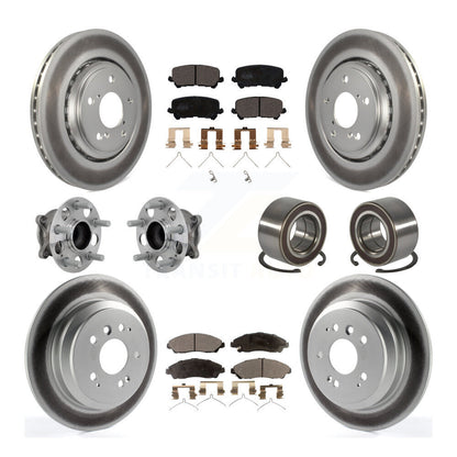 Hub Bearing Coat Brake Rotor Pad Front Rear Kit (10Pc) For 16-22 Honda Pilot FWD