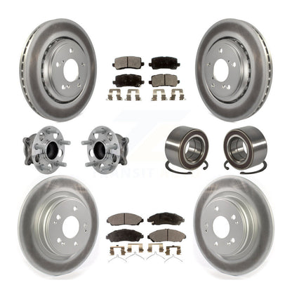 Hub Bearing Coated Disc Brake Rotor And Pads Front Rear Kit (10Pc) For Acura MDX