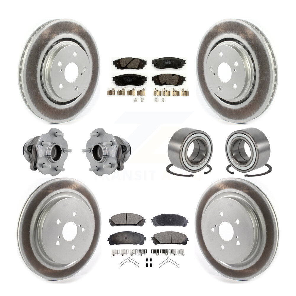 Hub Bearing Coat Brake Rotor Pads Front Rear Kit (10Pc) For 2016 Lexus RX350 FWD