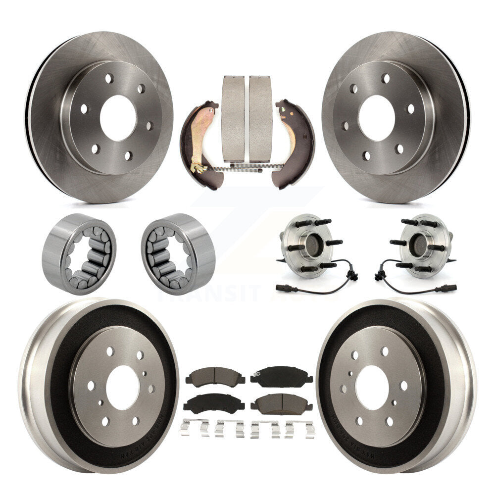 Hub Bearing Disc Brake Rotor Pads Shoe Front Rear Kit (10Pc) For GMC Sierra 1500
