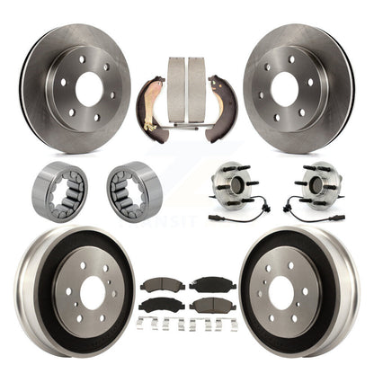 Hub Bearing Disc Brake Rotor Pads Shoe Front Rear Kit (10Pc) For GMC Sierra 1500