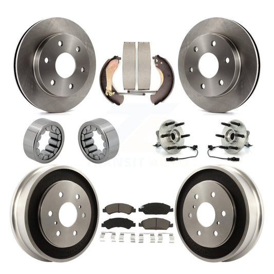 Hub Bearing Disc Brake Rotor Pads Shoe Front Rear Kit (10Pc) For GMC Sierra 1500
