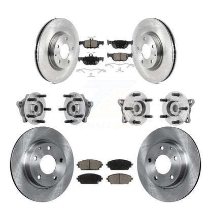 Hub Bearing Disc Brake Rotor Pad Front Rear Kit (10Pc) For 2021-2022 Mazda 3 AWD
