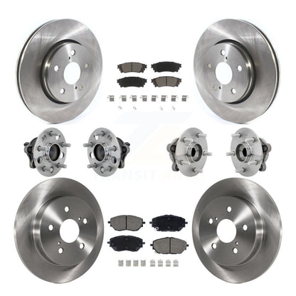 Hub Bearings Disc Brake Rotors And Pads Front Rear Kit (10Pc) For Toyota C-HR