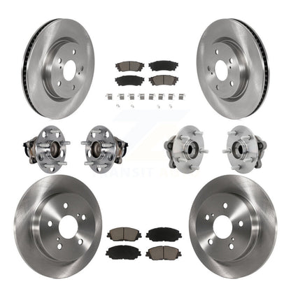 Hub Bearings Disc Brake Rotors And Pads Front Rear Kit (10Pc) For Toyota C-HR