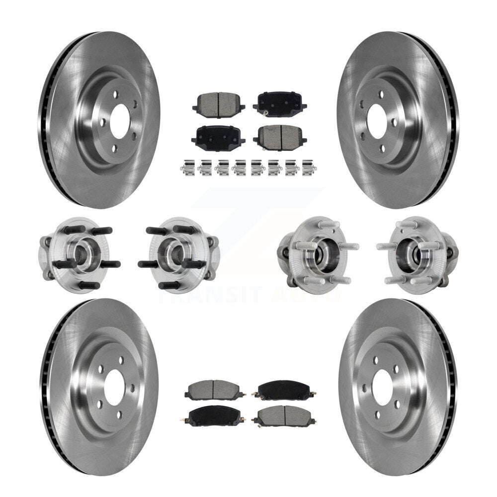 Hub Bearing Disc Brake Rotor Pads Front Rear Kit (10Pc) For Lincoln Aviator Ford