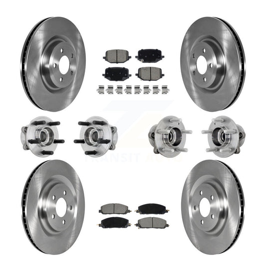 Hub Bearing Disc Brake Rotor Pads Front Rear Kit (10Pc) For Lincoln Aviator Ford
