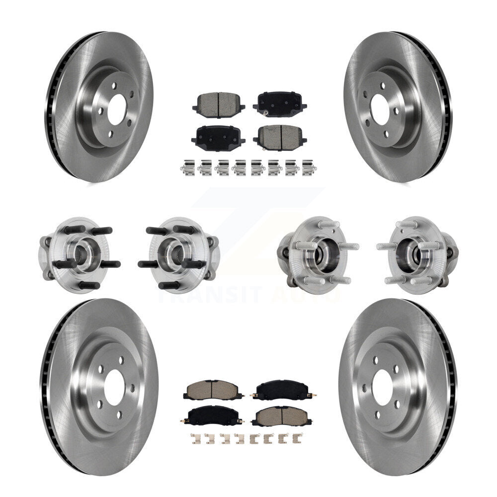 Hub Bearing Brake Rotor Pads Front Rear Kit (10Pc) For 20-22 Lincoln Aviator AWD