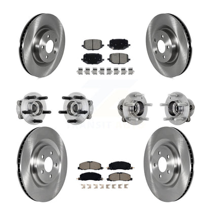Hub Bearing Brake Rotor Pads Front Rear Kit (10Pc) For 20-22 Lincoln Aviator AWD