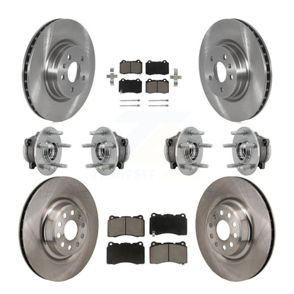 Hub Bearing Disc Brake Rotors And Ceramic Pads Front Rear Kit (10Pc) For Tesla S