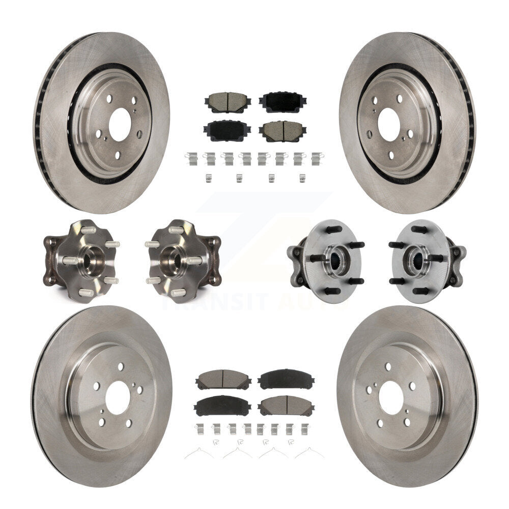 Hub Bearing Disc Brake Rotor Pad Front Rear Kit (10Pc) For Toyota Highlander AWD