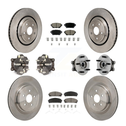 Hub Bearing Disc Brake Rotor Pad Front Rear Kit (10Pc) For Toyota Highlander AWD