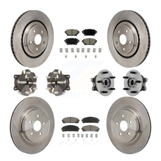 Hub Bearing Disc Brake Rotor Pad Front Rear Kit (10Pc) For Toyota Highlander AWD