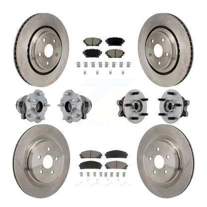 Hub Bearing Disc Brake Rotor Pad Front Rear Kit (10Pc) For Toyota Highlander FWD