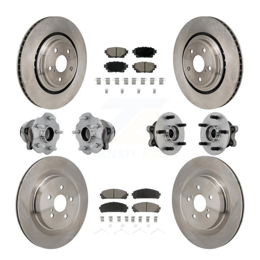 Hub Bearing Disc Brake Rotor Pad Front Rear Kit (10Pc) For Toyota Highlander FWD
