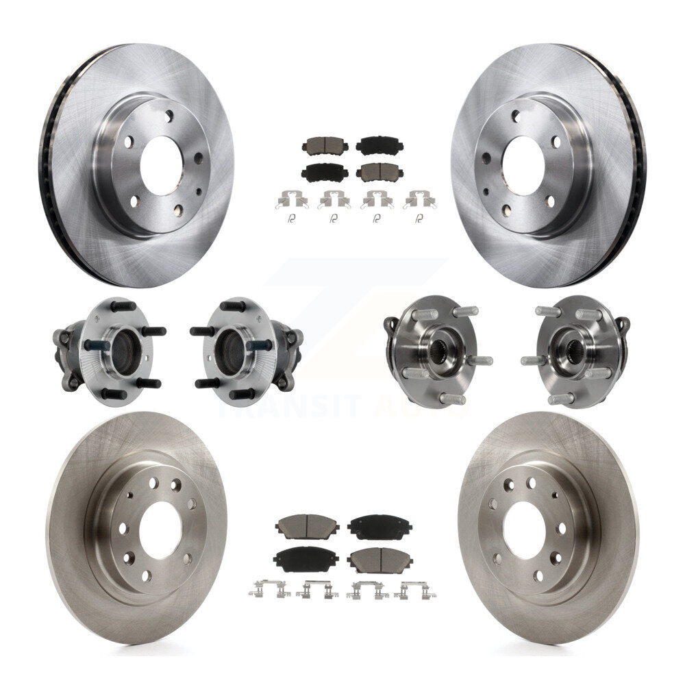 Hub Bearing Brake Rotor & Pad Front Rear Kit (10Pc) For 2016-2018 Mazda CX-3 FWD