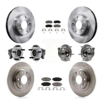Hub Bearing Brake Rotor & Pad Front Rear Kit (10Pc) For 2016-2018 Mazda CX-3 FWD