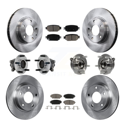 Hub Bearing Brake Rotor & Pad Front Rear Kit (10Pc) For 2019-2021 Mazda CX-3 FWD