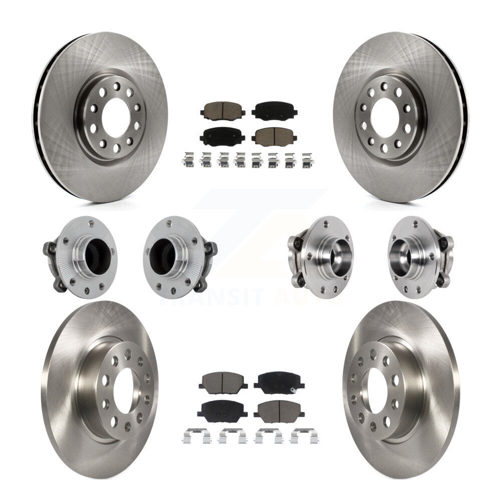 Hub Bearing Brake Rotor & Pads Front Rear Kit (10Pc) For Jeep Renegade Fiat 500X