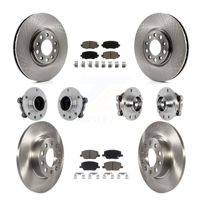 Hub Bearing Brake Rotor & Pads Front Rear Kit (10Pc) For Jeep Renegade Fiat 500X