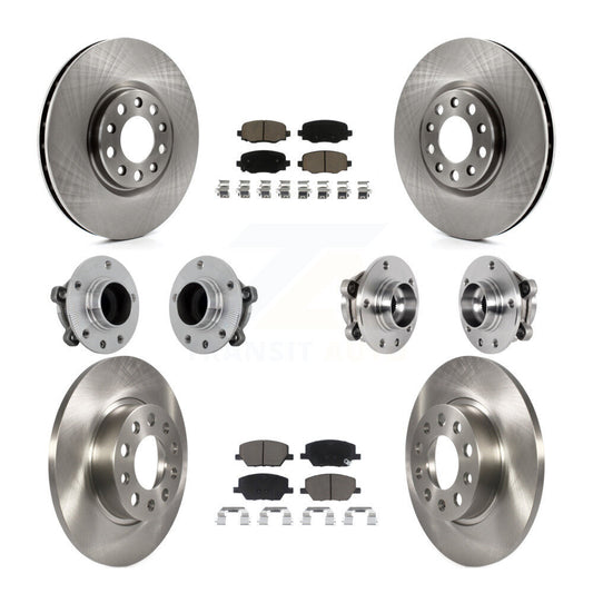 Hub Bearing Brake Rotor & Pads Front Rear Kit (10Pc) For Jeep Renegade Fiat 500X