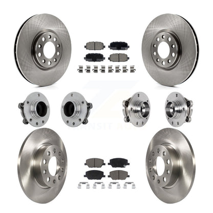 Hub Bearing Disc Brake Rotor And Pads Front Rear Kit (10Pc) For Jeep Compass FWD