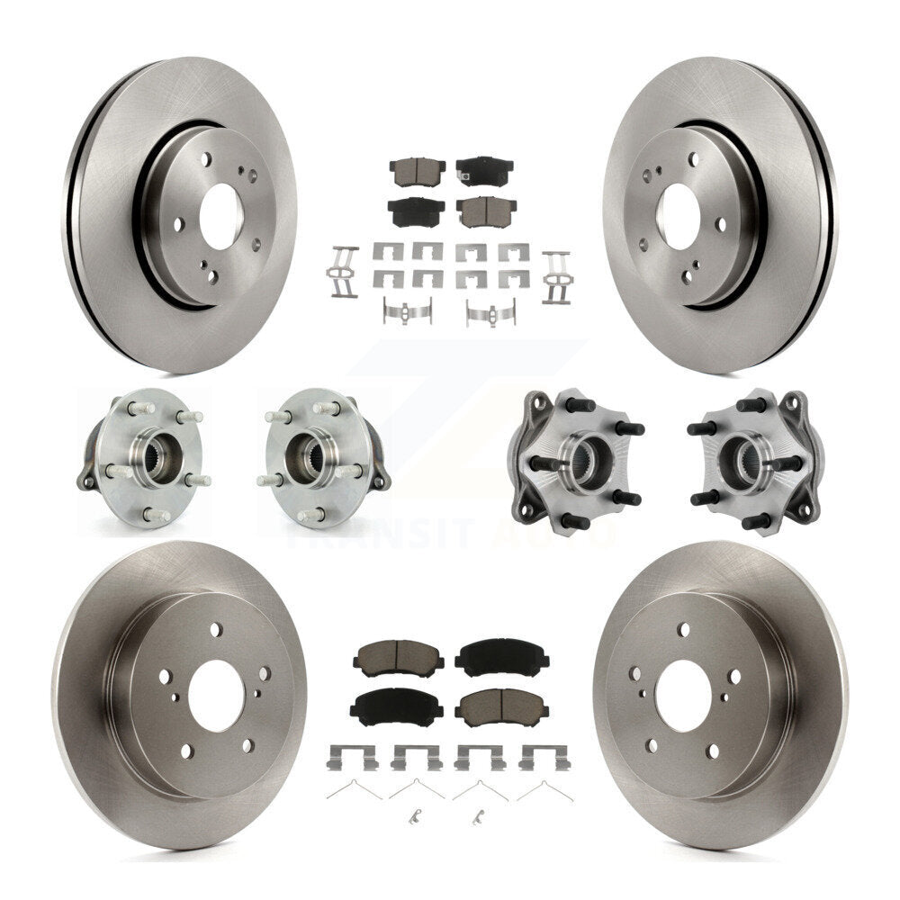 Hub Bearing Brake Rotor & Pad Front Rear Kit (10Pc) For 10-13 Suzuki Kizashi AWD