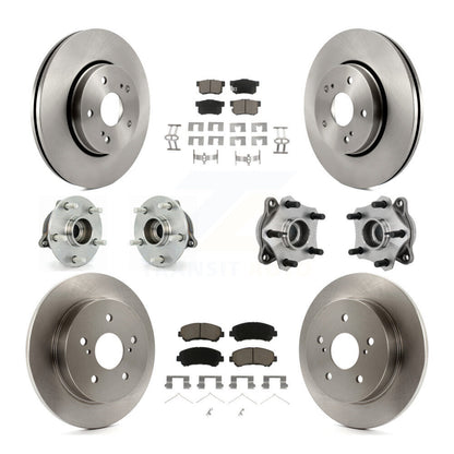 Hub Bearing Brake Rotor & Pad Front Rear Kit (10Pc) For 10-13 Suzuki Kizashi AWD