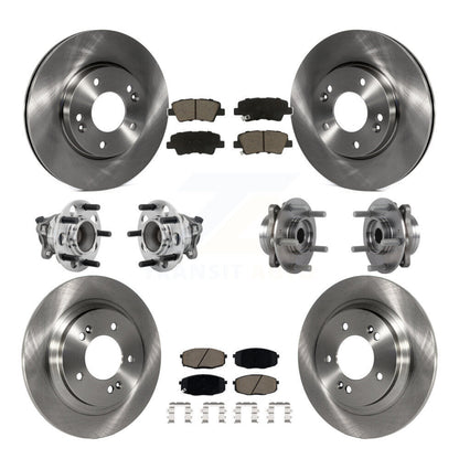 Hub Bearing Disc Brake Rotor & Pads Front Rear Kit (10Pc) For Hyundai Elantra GT