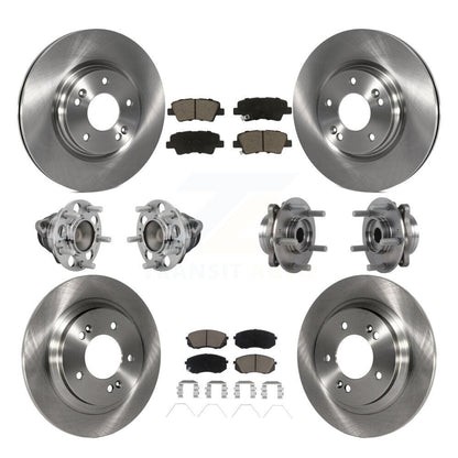 Hub Bearing Disc Brake Rotor & Pads Front Rear Kit (10Pc) For Hyundai Elantra GT